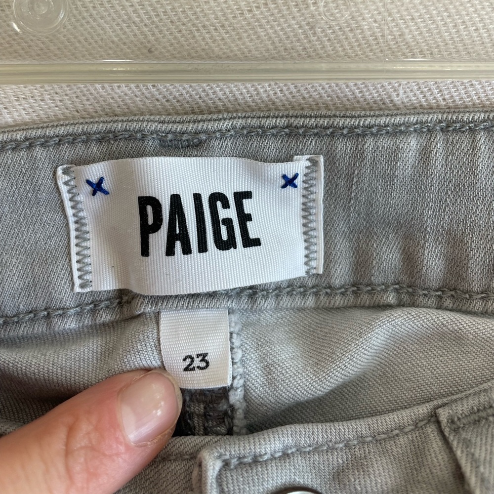 PAIGE Women's Light Gray Skinny Jeans - Picture 3 of 4